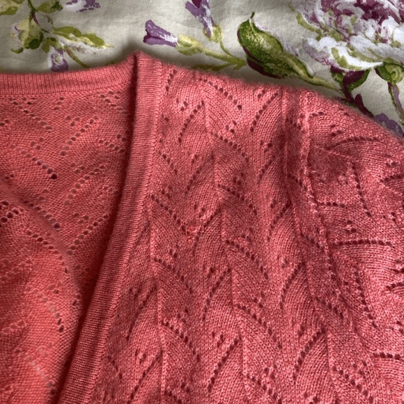 Garnet Hill lacey cashmere cardigan - Picture 15 of 15